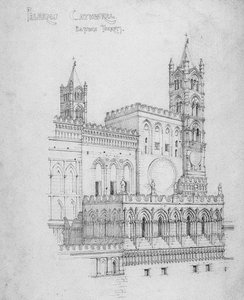 Palermo Kathedrale, östliche Türme, 1891