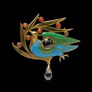 Die Blaue Vogelbrosche