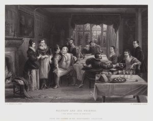 Falstaff und seine Freunde (Gravur) von Charles Robert (after) Leslie