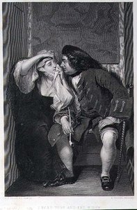 Onkel Toby und die Witwe, graviert von Lumb Stocks von Charles Robert (after) Leslie