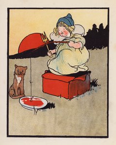 Unsinn: Säugling angelt in einer Schüssel von Charles Robinson