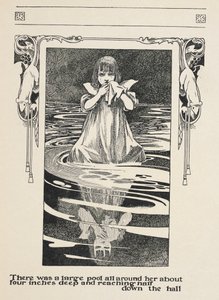 Es gab einen großen Pool um sie herum, etwa vier Zoll tief und bis zur Hälfte des Saals reichend. Alice weint im Tränenmeer von Charles Robinson