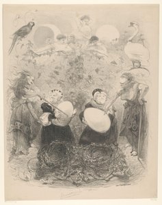 Ballettszene mit alten Frauen mit Eiern von Charles Rochussen