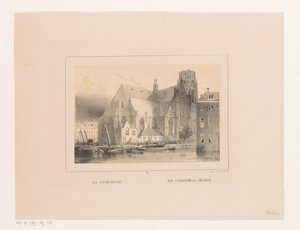 Ansicht der Grote oder Sint-Laurenskerk in Rotterdam (Vues et monuments de la ville de Rotterdam)