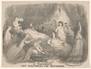 Szene aus dem Theaterstück Das Festmahl des Belsazar von Charles Rochussen