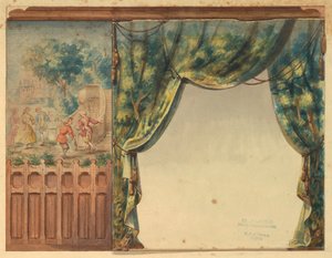 Entwurf für einen Teil der Treppe im Château-sur-Mer, Newport, Rhode Island von Charles Salagnad, French