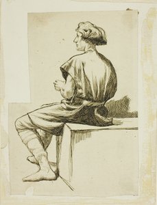 Sitzender Mann in Tunika