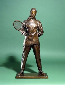 Eine Bronzefigur von S.K.H. dem Prinzen von Wales, später Edward VIII., gekleidet für Tennis, ca. 1920er-1930er