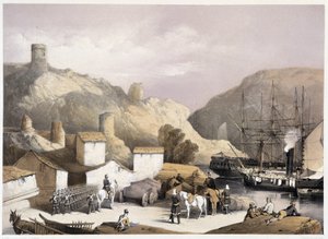 Hafen von Balaclava in „Sebastopol“ von Ch. Hardinge. Lithographie von Vincent Brooks, London 1855 Henry Graves von Charles Stewart Hardinge