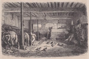 Ein Stall, aus Magasin Pittoresque, ca. 1852 von Charles Tamisier