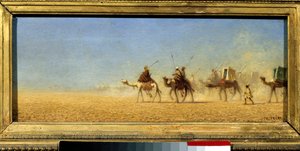 Karawane durchquert die Wüste von Charles Theodore  Frere