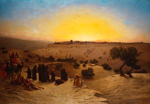 Pilger, die außerhalb Jerusalems beten