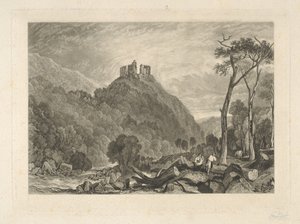 Okehampton Castle, am Fluss Okehampton