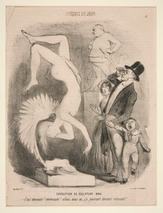 Ausstellung der Skulpturen 1849, aus der Serie Croquis du Jour veröffentlicht in Le Charivari von Charles Vernier