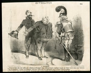 Illustration von Charles Vernier in Le Charivari - Über - Deutschland Preußen, Präsident der Republik, Frosdorf - Ratapoil von Charles Vernier