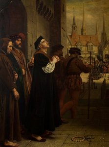 Das Martyrium von Laurence Saunders in Coventry, rechte Tafel des Triptychons
