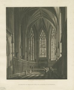 Innenraum der Kathedrale von Lichfield - Lady Chapel (Aquatinta-Stich)