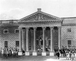 Die Krönung von George IV im Carlton House, geätzt von Robert Havell II, 1824 von Charles Wild