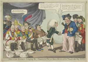 Doktor Napoleon setzt die europäischen Fürsten auf den Topf, 1808 von Charles Williams