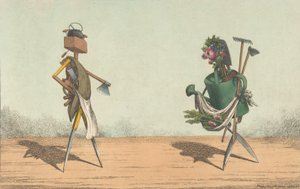 Belebte Werkzeuge, Pl. 1, gewidmet den Zimmerleuten und Gärtnern Großbritanniens