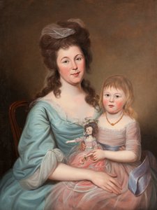 Peggy Sanderson Hughes und ihre Tochter, ca. 1788-89