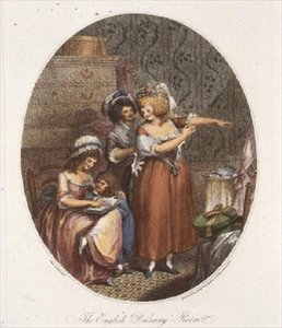 Das englische Ankleidezimmer, graviert von P.W. Tomkins (Aquatinta)
