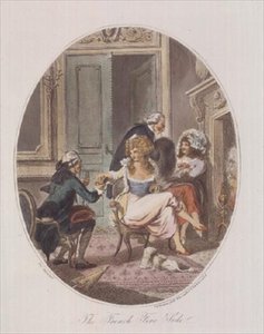 Das französische Kaminzimmer, graviert von P.W. Tomkins (Aquatinta)