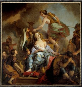 Das Opfer der Iphigenie König Agamemnon opfert seine Tochter, um den Zorn der Artemis zu besänftigen. Gemälde von Charles de Lafosse (1636-1716) 17. Jahrhundert von Charles de Lafosse