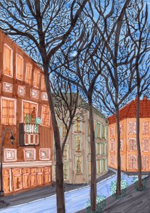 Friedrichshain bei Nacht von Charlotte Orr