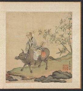 Laozi reitet auf einem Ochsen von Chen Hongshou