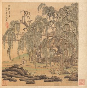 Gemälde nach alten Meistern: Herr Fünf Weiden Wuliu, Tao Yuanming, 1598-1652 von Chen Hongshou