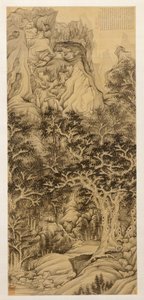 Der Berg der fünf Kaskaden, 1650 von Chen Hongshou