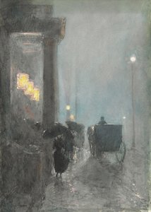 Fifth Avenue, Abend, ca. 1890-93 von Childe Frederick Hassam