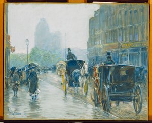 Pferdekutschen, New York von Childe Frederick Hassam