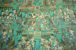 Tanzende Damen, Tang-Dynastie, 618-907 (Wandmalerei) von Chinese School