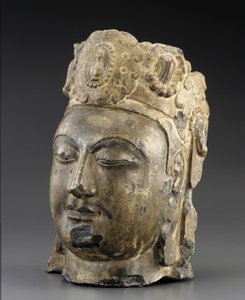 Kopf des Bodhisattva Mahasthamaprapta (Ta-shih-chih), Periode der Teilung, 550-577