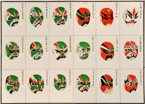 Schminkdesigns für chinesische Opernfiguren von Chinese School