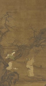 Mann und Frau genießen Pflaumenblüten, Ming- oder Qing-Dynastie, 15.-18. Jahrhundert