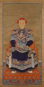 Porträt des Qianlong-Kaisers als junger Mann, Hängende Schriftrolle von Chinese School