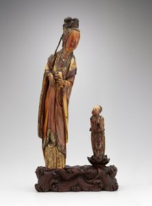 Stehende Gruppe von He Xiangu und Begleiter, Ming-Dynastie, 1580-1644