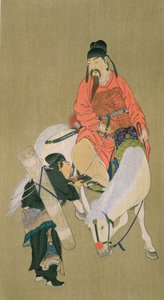 Wen Cheng Hsing, Gott des Glücks, Illustration veröffentlicht in der Kokka-Zeitschrift, Japan, 1900-01