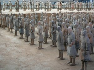 Xian Museum, Terrakotta-Krieger aus dem Grab des Kaisers Shi Huangdi