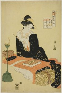 Eine elegante Parodie der sechs poetischen Unsterblichen (Furyu yatsushi rokkasen): Der Priester Kisen von Chobunsai Eishi