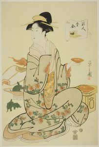 Jurojin, aus der Serie "Ein Vergleich der Schätze der Glücksgötter (Fukujin takara awase)" von Chobunsai Eishi