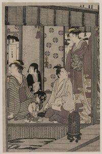 Prunkwinde (aus der Serie Die Geschichte von Genji in eleganter moderner Kleidung) von Chobunsai Eishi