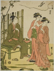 Der vierte Monat (Shigatsu), aus der Serie "Die zwölf Monate (Juni toki)" von Chobunsai Eishi