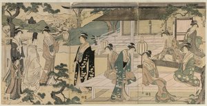 Das Matsukaze-Kapitel der Geschichte von Genji aus der Serie Die Geschichte von Genji, ca. 1791 von Chobunsai Eishi