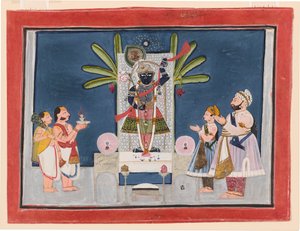 Rawat Gokul Das und Rawat Nahar Singh von Devgarh beim Gebet