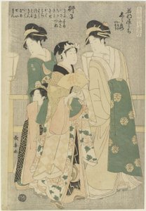 Drei Kurtisanen des Wakafune-ya Hauses: Shiratsuyu, Isono und Isoji, ca. 1794 von Choki Eishusai