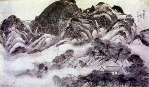 Koreanische Kunst: Berg Inwang. Drucke von Chong Son (1676-1759). 18. Jahrhundert. Jai Hyang John Sammlung
